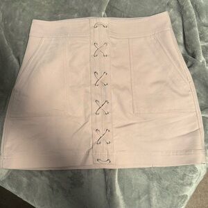 EXPRESS Blush Lace-Up Mini Skirt